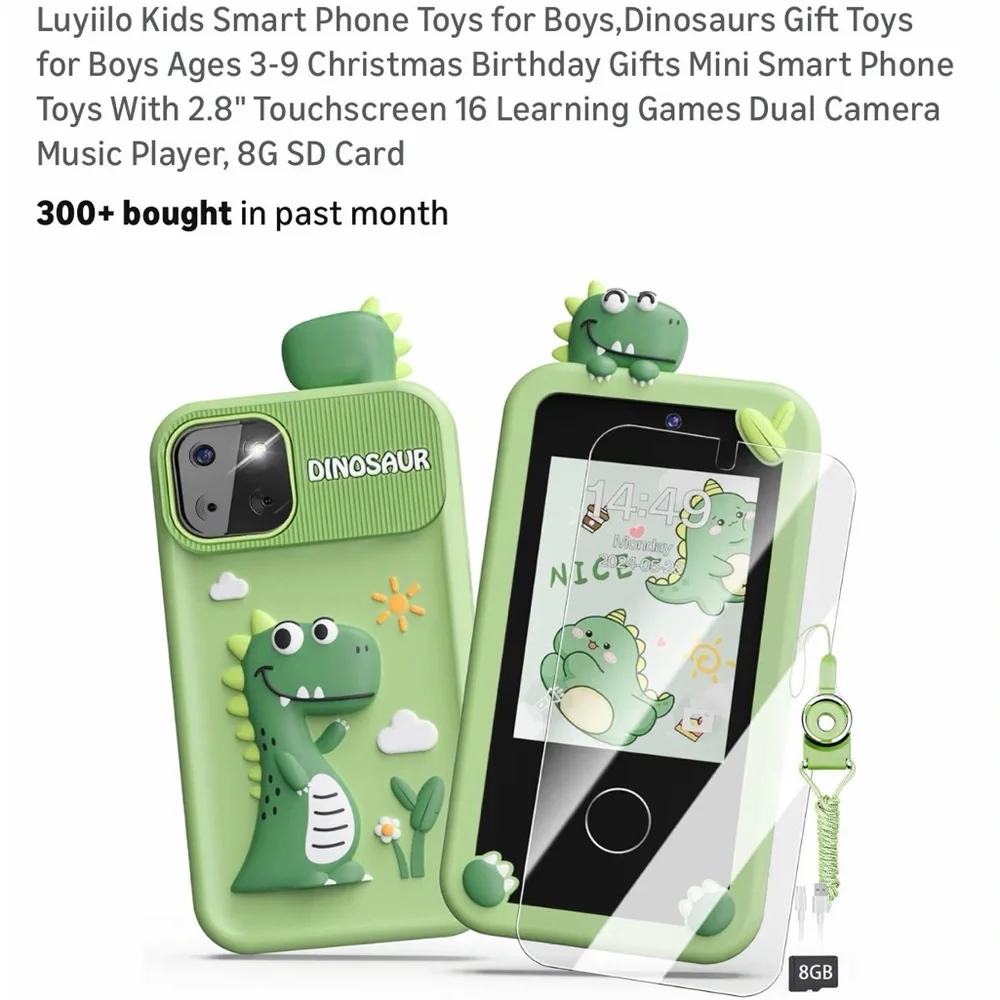Kids Camera & Phone Toy - green Dino